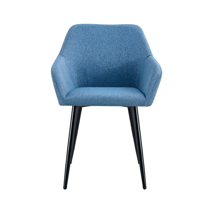 Ensemble de 2 fauteuils de détente pour salle à manger de loisirs Modern Living avec pieds en métal, tissu TEDDY, Bleu