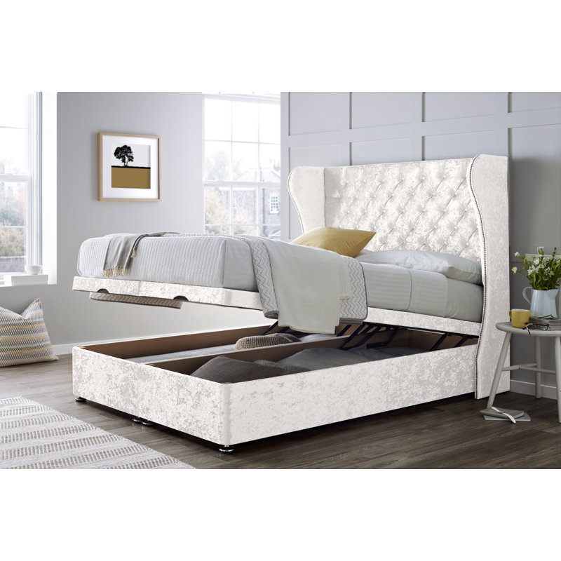 Divan Bed with 54" Floorstanding Headboard, White, Double (4'6)