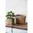 Set Of 2 Rectangular Basket Planters With Geometric Trim, L:10.5X8.5X8" S:7.5X5.5X6.5"