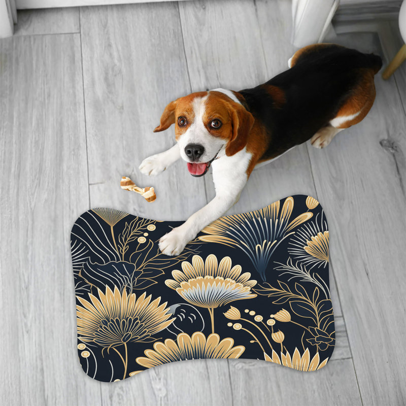 Tapis d'alimentation en forme d'os foncé 1 pièce