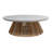 Round Coffee Table With Lava Stone / Grc Top And Teak Base-105735437