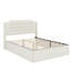 Structure de grand lit agrémentée de tissu matelassé et de boutons en cristal-432281725