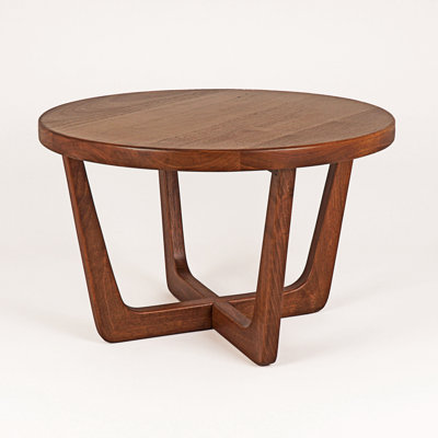 Noreda Solid Walnut Wood Round Coffee Table