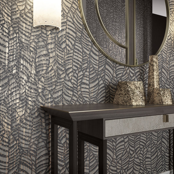 Galerie Wallcoverings Serene Collection Metallic Botanical Leaves ...