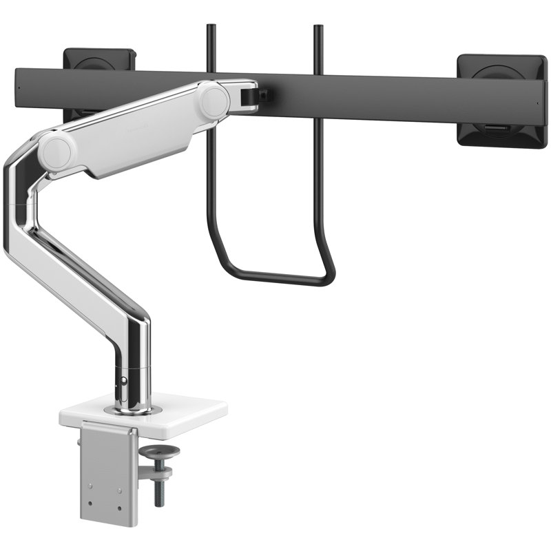 M8.1 avec barre transversale et poignée, Blanc, Aluminium poli, Barre transversale et poignée