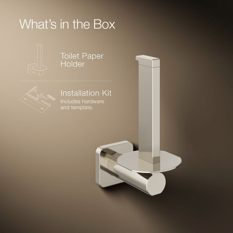 Parallel Vertical Toilet Paper Holder, Polished Nickel