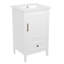 Meuble-lavabo de 20 po avec lavabo, armoire de salle de bain avec porte, tablette de porte et repose-pieds réglables, tiroir blanc-519647470
