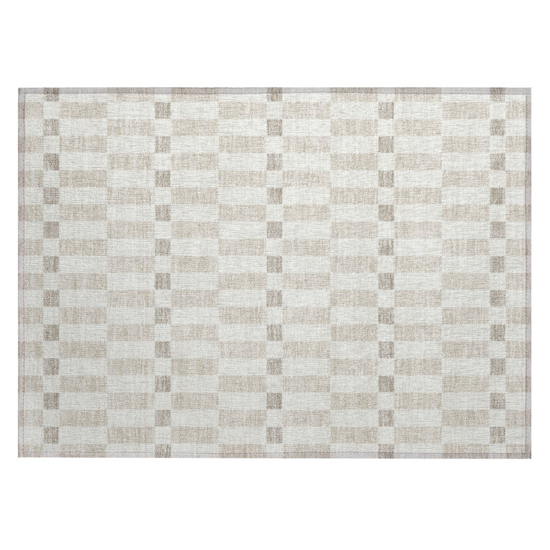 Machine Washable Indoor/Outdoor Chantille ACN2547 Geometric Rug, 1'8" x 2'6", Ivory