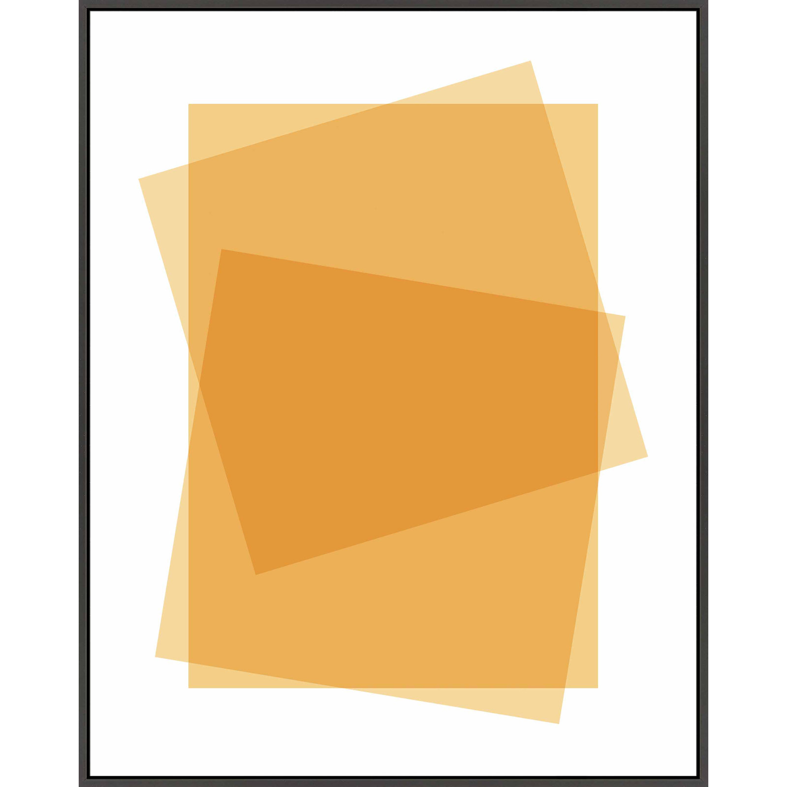 Yellow Kami by Jacques Pilon, Black Framed Canvas, 20" H x 16" W