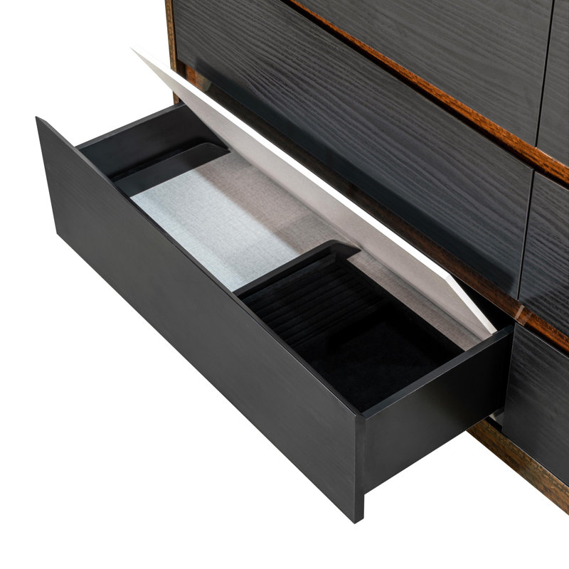 Kayner Dresser With Mirror - Charcoal