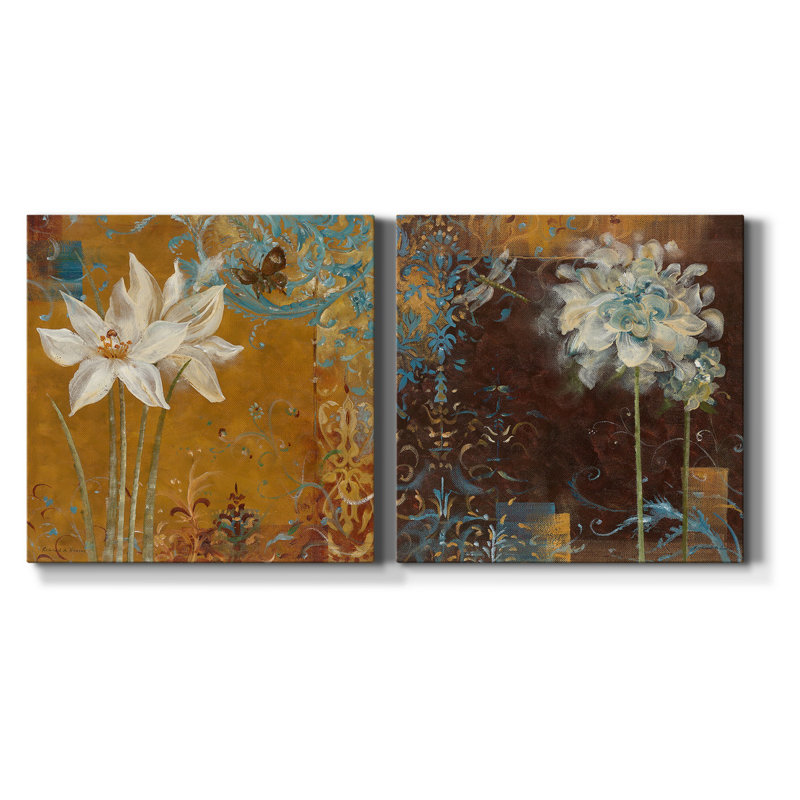 «Krishna's Garden III», ensemble de 2 reproductions d'art sur toile tendue, H 24 po x l 48 po x P 1 po