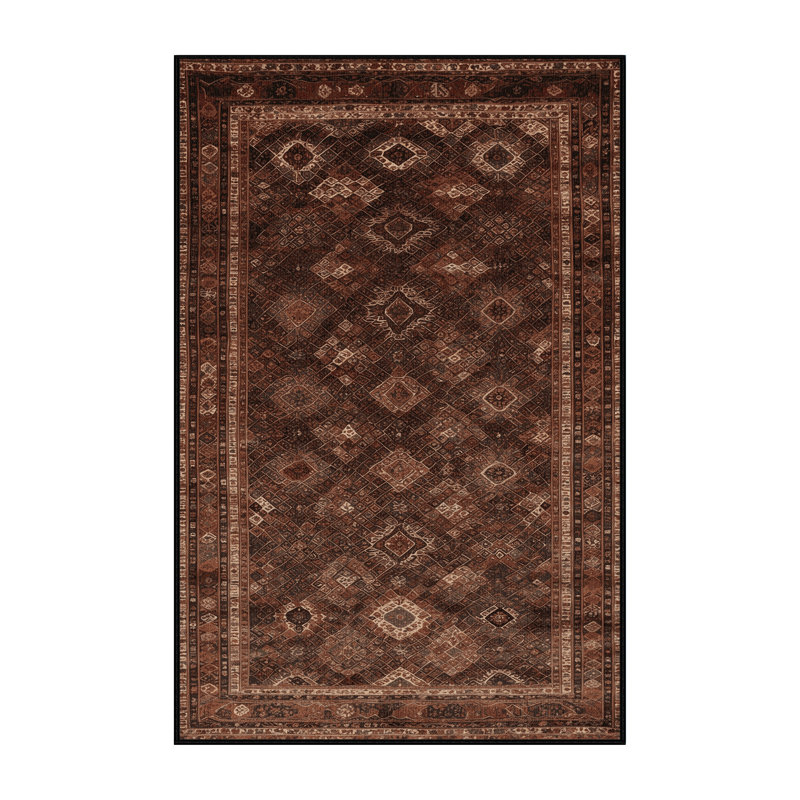 Tapis brun lavable à la machine, Tapis de couloir 2 pi x 4 pi