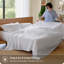 Ensemble de draps 100% coton lavé - draps en percale texturée grand format, ensemble de draps 6 pièces avec poche profonde de 18 po, respirant et doux et confortable (blanc, grand)-125578408-125578412