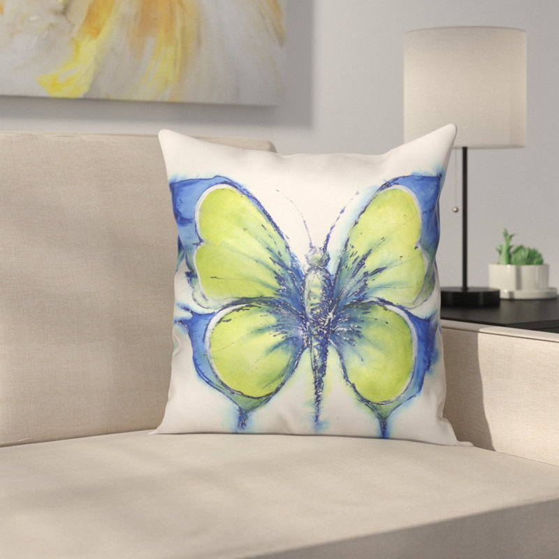  Butterfly Outdoor Throw Pillow, 16" x 16"