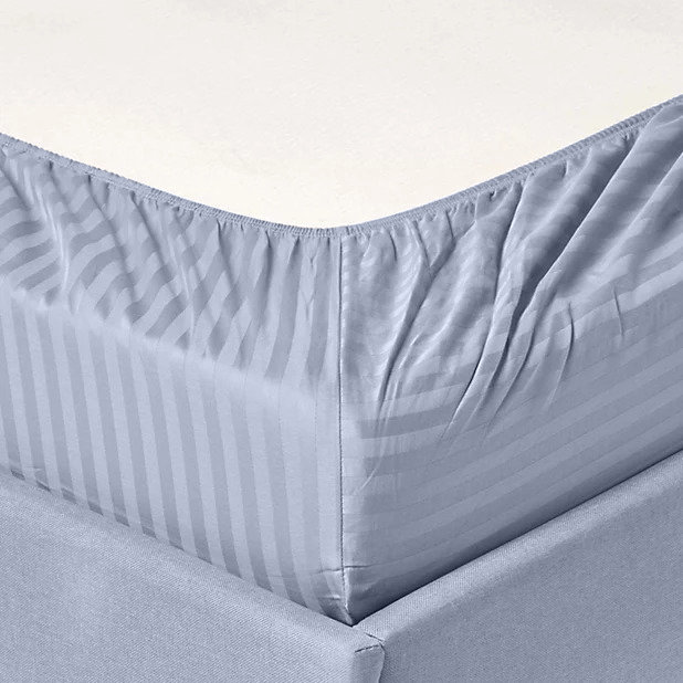 Hotel London Egyptian Cotton Striped Sheet Set, Blue, Full Sheet Set with 2 Pillowcases