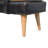 Boucle Buffalo Hide Black Leather Bench Upholstered, Nordic Legs, Beige And Black