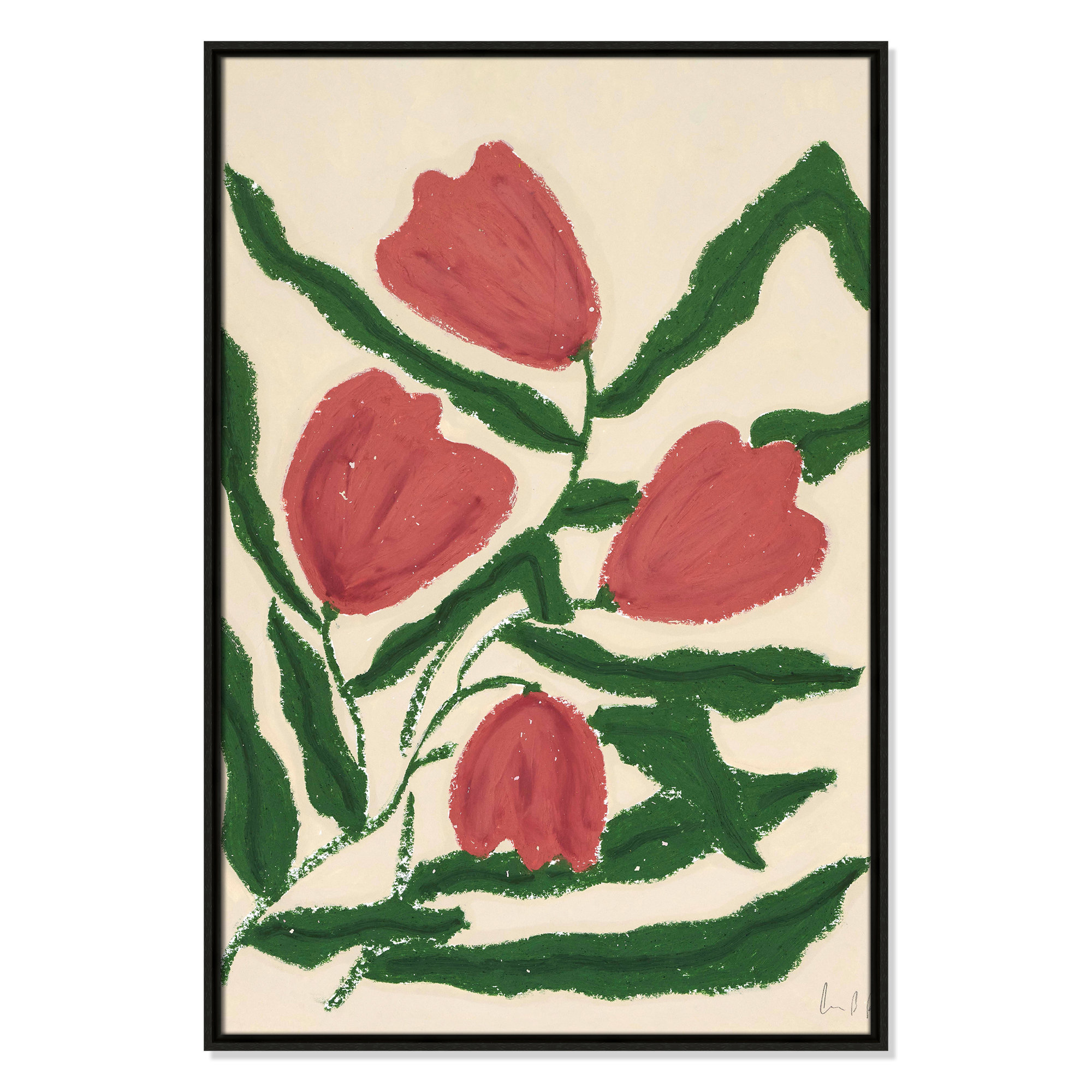 Red Tulips  Print by Camilla Bergqvist, Espresso, 37.5" H x 25.5" W