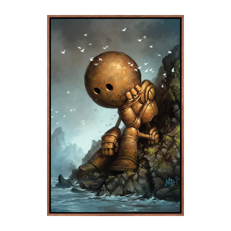 Décoration murale pour enfants Introversion, H 40 po x l 26 po x P 1,5 po, Toile classique avec cadre brun
