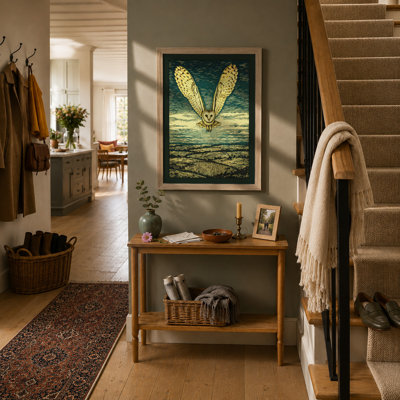 Barn Owl In Flight Modern - Single Picture Frame Print