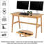 Bureau d'écriture en bambou de 46 po - Table de bureau à domicile avec 2 tiroirs, poste de travail de maquillage simple et moderne