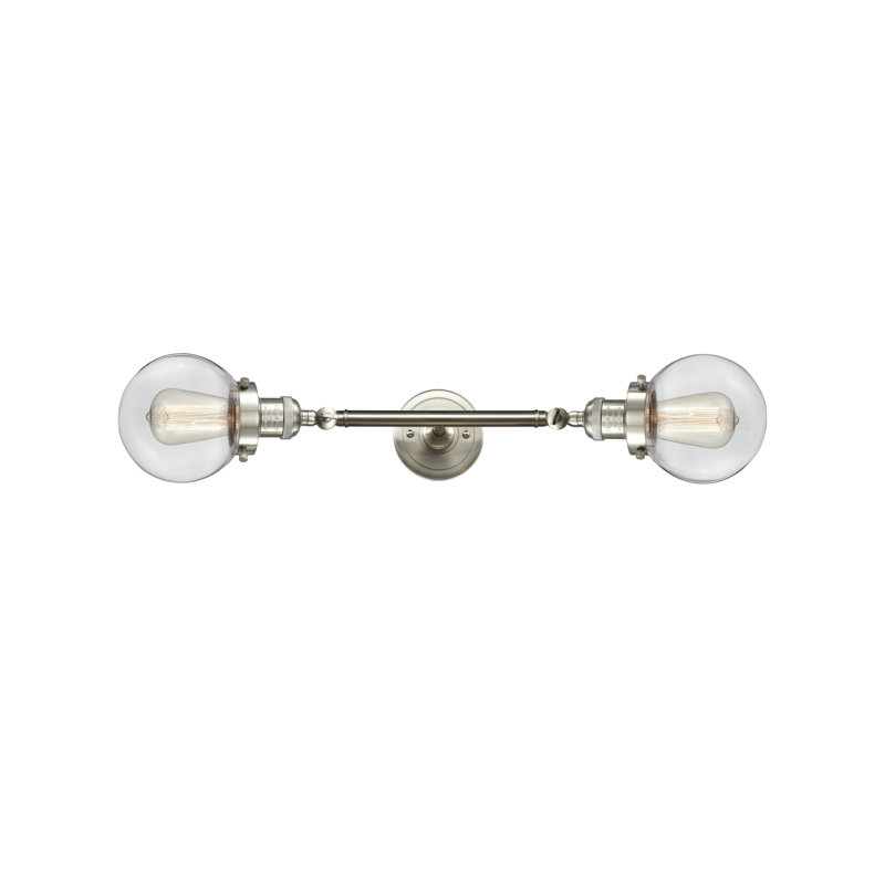 Funkhouser 2 - Light Dimmable Vanity Light, Clear, Incandescent, Brushed Satin Nickel