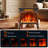  5100 Btu Vintage Electric Fireplace Heater With Adjustable Flame Effects, 12 Color Options & Overheat Protection, Portable 24" Design, Dual Heat Settings, Perfect For Home/office