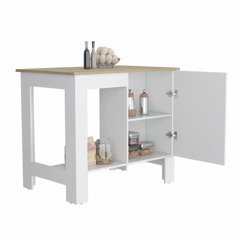 Versatile Macadamia Kitchen Island with Abundant Storage and Attractive Design