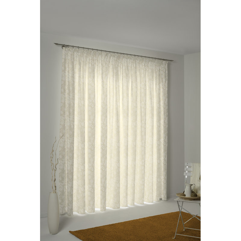 Micheal Pencil Pleat Opaque Curtains, 145cm Width x 225cm Drop , Natural