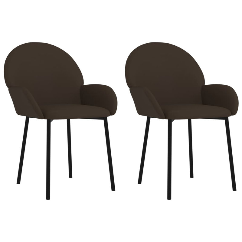 Chaise d'appoint 2 pièces pour salon Jalaiah, Brun