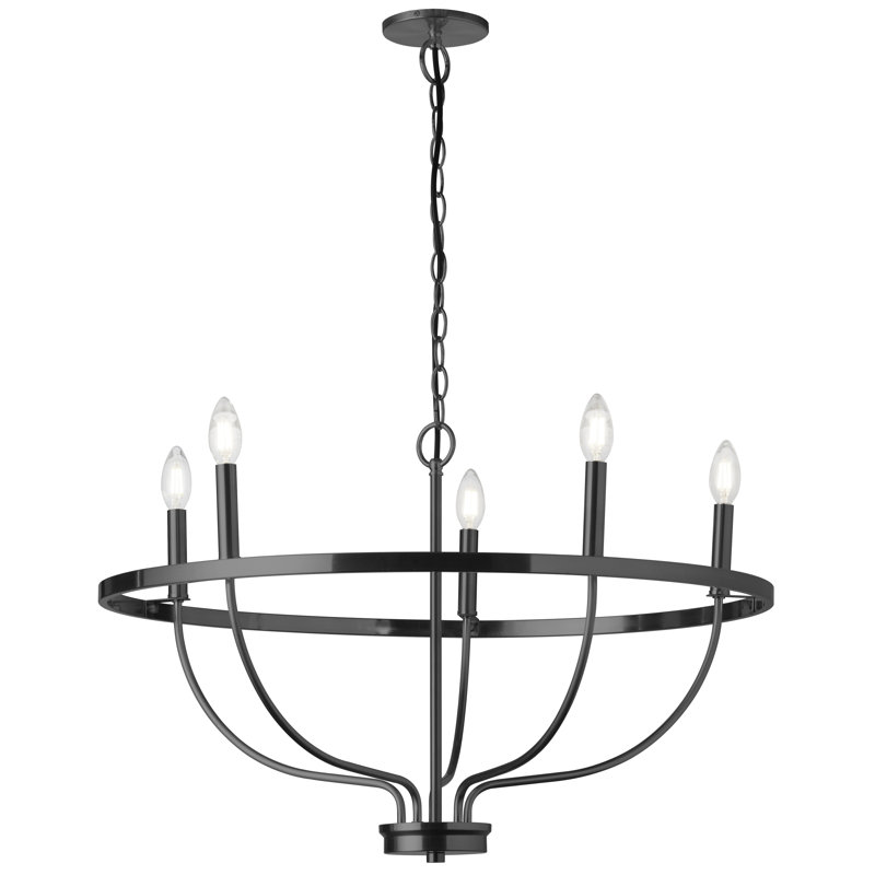 Scheetz 5 - Light Dimmable Empire Chandelier, Matte Black