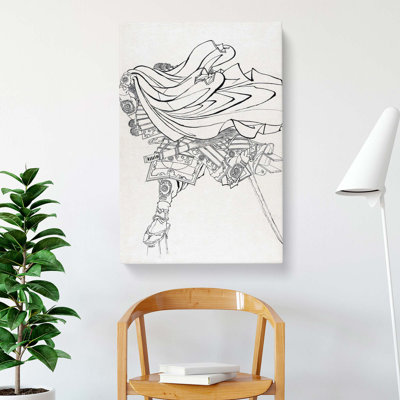 Running Warrior by Katsushika Hokusai - Wrapped Canvas Painting