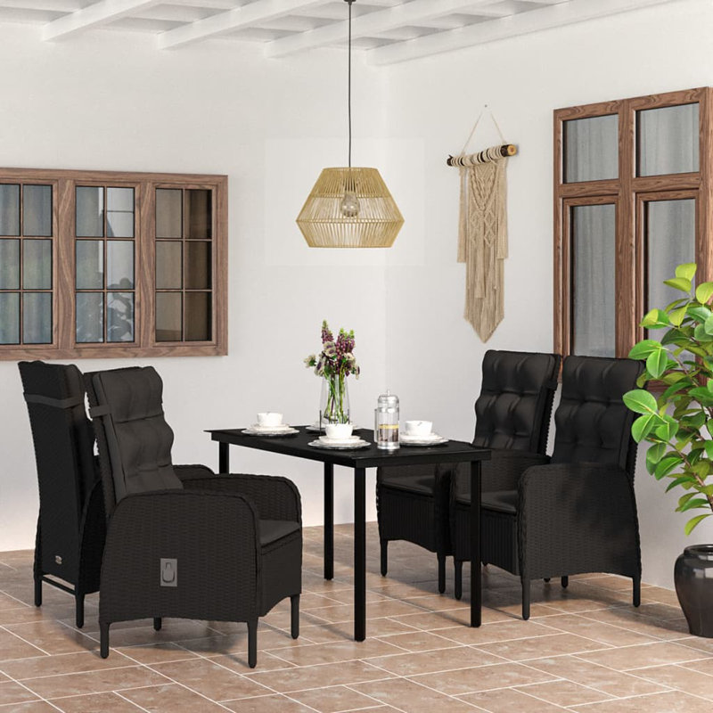 Ensemble repas pour 6 personnes Pattaya, Noir, H 29,1 po x L 55,1 po x l 27,6 po, 6