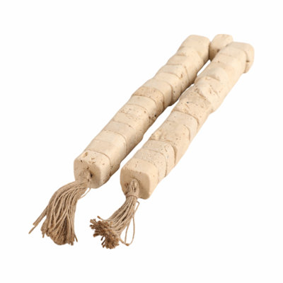 Beads Stone and Jute Woven Tassel Accent Decorative Strand for Home Office Bedroom Living Room - 1" Tan