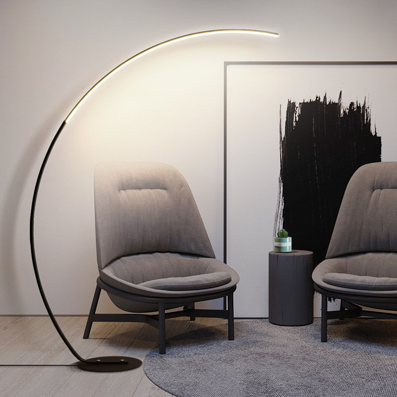Lampe sur pied arquée moderne à DEL
