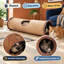 Mesurant 35 pouces de long et 9,7 pouces de diamètre, ce tunnel pour animaux de compagnie en tissu froissé se replie pour le rangement et est fourni avec des jouets pour chats.
