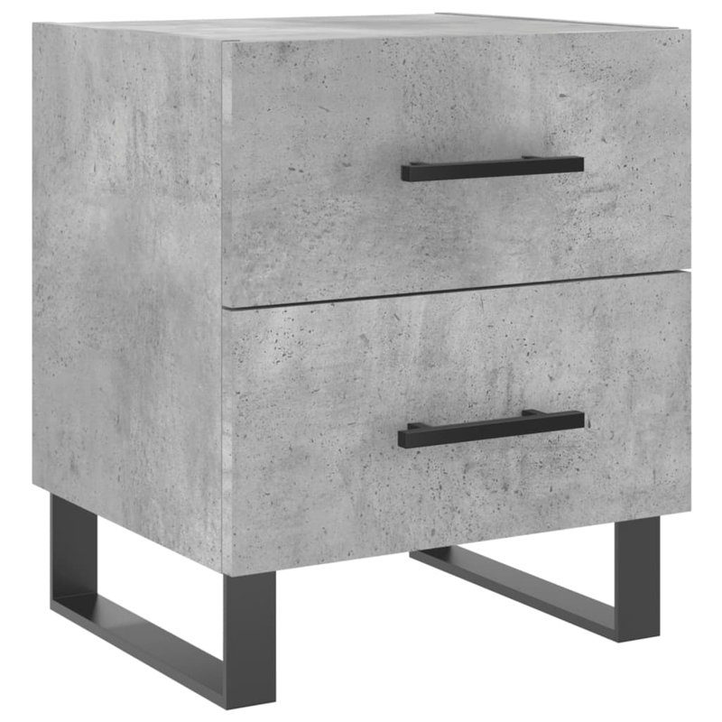 Maricrus 40cm W Iron Bedside Table, Concrete Grey