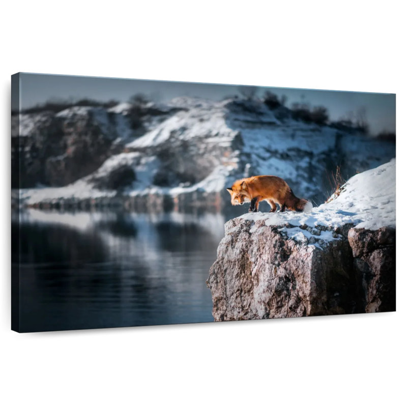 Brampt Fox On Cliff, 8" H x 12" W