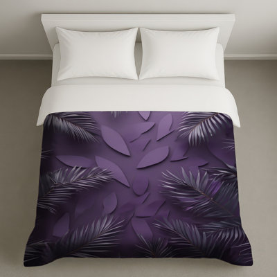 Purple Palm Leaves Duvet Covers