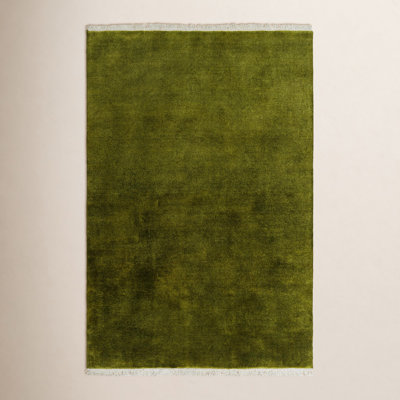 Clio Hand Loomed Wool Dark Green Rug