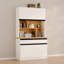 Armoire de rangement autoportante polyvalente avec tablettes réglables et tiroirs pour les besoins d'organisation moderne