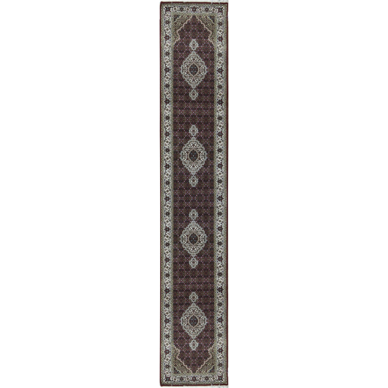 Hand-Knotted High-Quality Red Runner