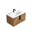 Meuble-lavabo mural avec panneau cannelé tridimensionnel et conception de cuve intégrée