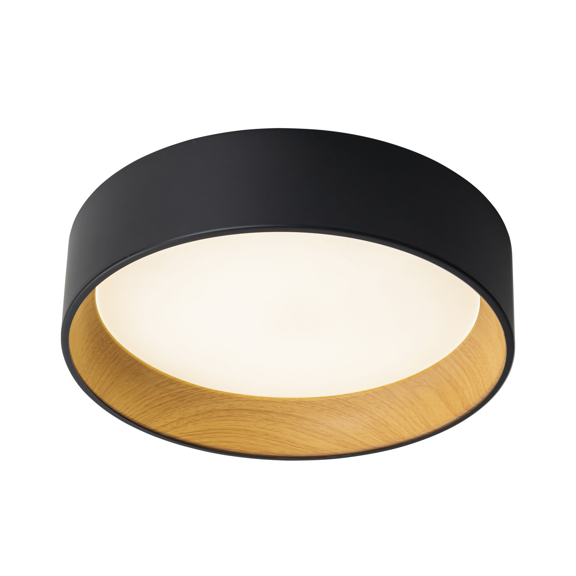 Bodine Dimmable Integrated LED Drum Flush Mount, 3.75" H x 16" W x 16" D, Natural