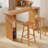 2-Person Brown Rectangular Solid Wood Bar Table Sets