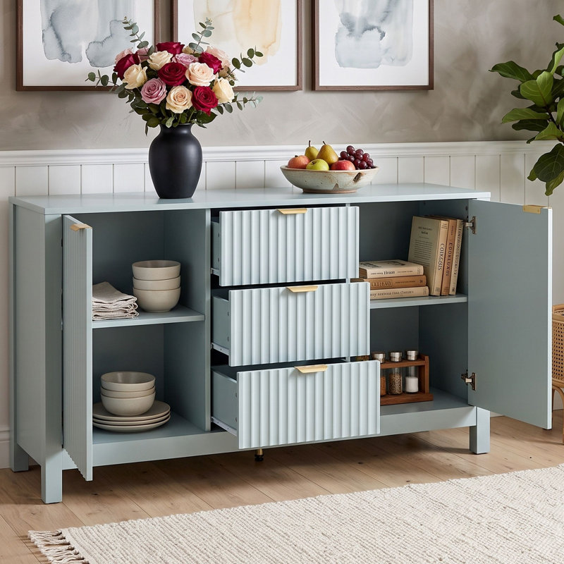 Buffet avec tiroirs et tablettes réglables, Cyan