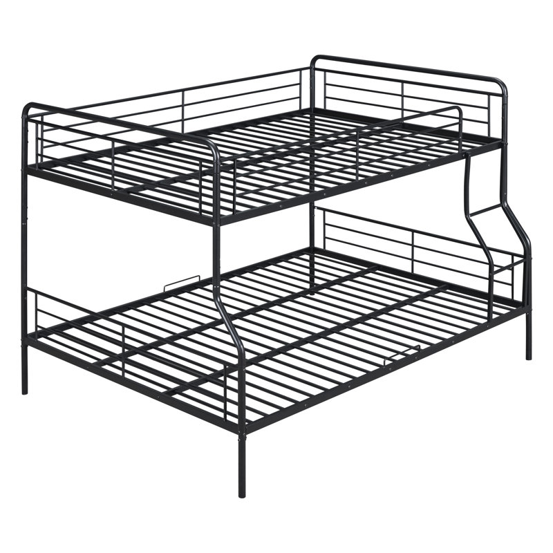 Full XL Over Queen Metal Bunk Bed, Black