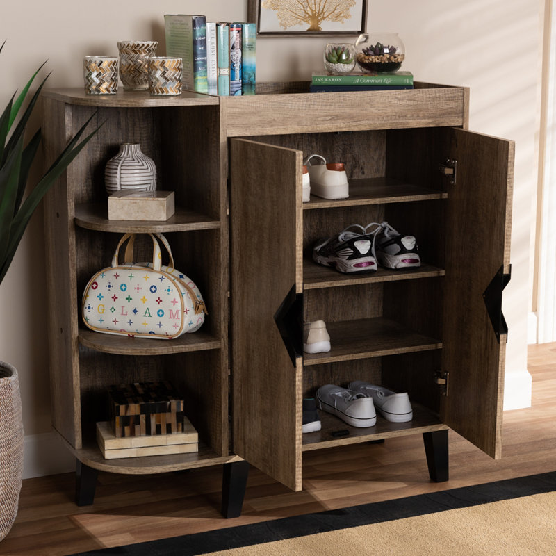 Holmquist 16 Pair Shoe Storage Cabinet