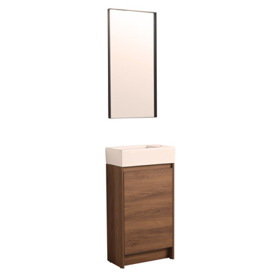 18 Inch Freestanding Bathroom Vanity With Single Sink, Soft Closing Doors, Suitable For Small Bathrooms