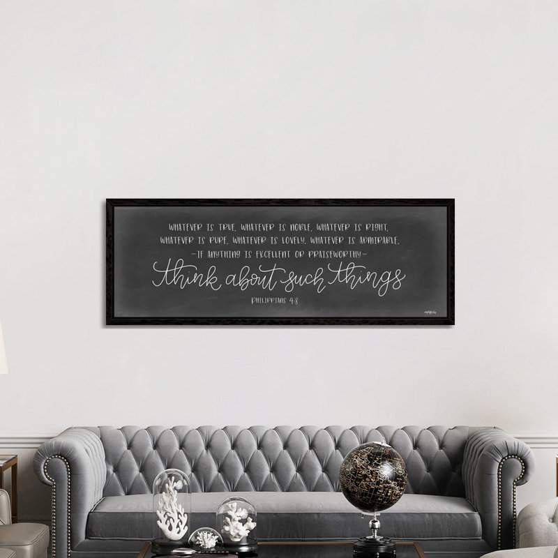 Sanctuary by Imperfect Dust - Panoramic Textual Art on Canvas, 40.64cm H x 121.92cm W x 3.81cm D, Black Framed