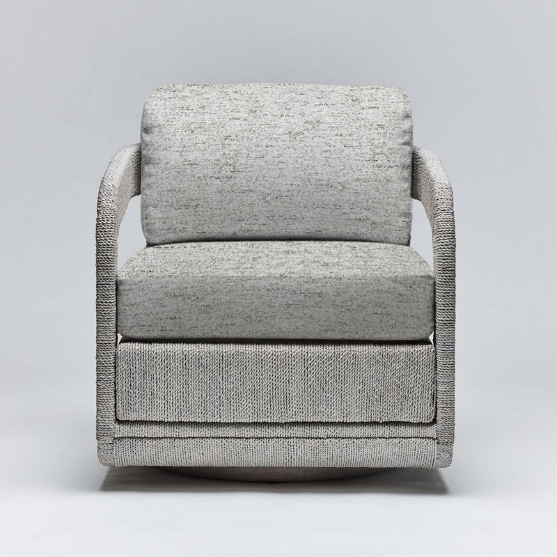Harbour Swivel Armchair, Gray Ceruse, Jade Chenille